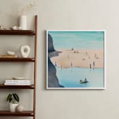 "Beachside Bliss" - Art Print in Soft Turquoise by Elle Youm - In a Room