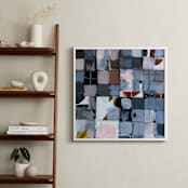 "Painted Quilt" - Art Print in light pink by Hadas Tal - In a Room
