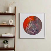 "Circular Lily" - Art Print in Tangerine by Nature Inspired - In a Room