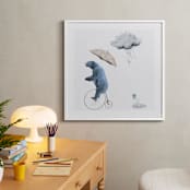 "That's one fast bike, said the Cloud" - Art Print in Polar Bear Blue by Maja Cunningham - In a Room