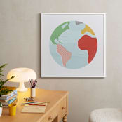 "Wonderful World" - Art Print in retro rainbow by Jessie Steury - In a Room