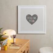 "Follow your Heart" - Art Print in Charcoal by Amber Barkley - In a Room