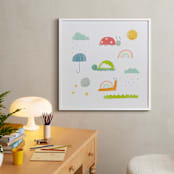 "Backyard Friends" - Art Print in Grass Green by studio aliQue - In a Room