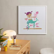 "Princess of the Sea" - Art Print in Lilac-Pink Shells by LeezaWorks - In a Room