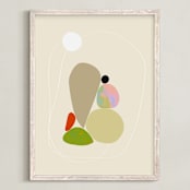 "Poetic Shapes 1" - Art Print in Fresh Linen by Dominique Vari - Framed