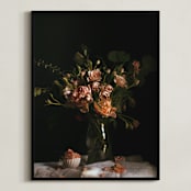"Moody Floral Still Life" - Art Print in Moody Rose by Katie Buckman - Framed