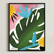 "Tropical Palm" - Art Print in Emerald by Jessica Corliss - Framed