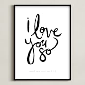 "I Love You So" - Personalized Art Print in Cloud by Kelly Ventura - Framed