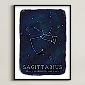 "Zodiac Constellation Sagittarius" - Personalized Art Print in Galaxy by Ashley Presutti Beasley - Framed