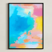 "Malibu Vibe" - Art Print in beach blue by Jenny Partrite - Framed