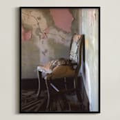 "Take a Seat" - Art Print in Salmon by Eric Eikenbary - Framed