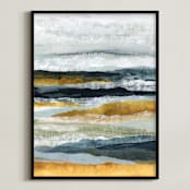 "Golden Coast II" - Art Print in Marigold by Lara Eckerman - Framed