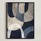 "Arched Assembly II" - Art Print in Indigo Deep by Tanya Lee Design - Framed