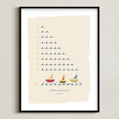 "The Counting Ocean" - Personalized Art Print in Indigo by Michelle Enderton - Framed