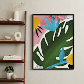"Tropical Palm" - Art Print in Emerald by Jessica Corliss - In a Room