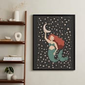 "Moonlight Mermaid" - Art Print in Nights Sky by Ash Sta. Teresa - In a Room