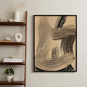 "Neutral Essence Series 2" - Art Print in Tan and Black by Angela Simeone - In a Room