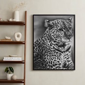"Furry Leopard" - Art Print in Graphite Gray by Jerry Winick - In a Room
