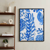 "floral" - Art Print in Vintage Blue by CAROLINA LEONI - In a Room