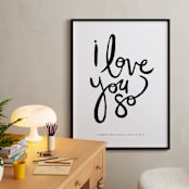 "I Love You So" - Personalized Art Print in Cloud by Kelly Ventura - In a Room