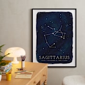 "Zodiac Constellation Sagittarius" - Personalized Art Print in Galaxy by Ashley Presutti Beasley - In a Room