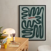 "Squiggly Snake" - Personalized Art Print in Cactus by Jenna Holcomb - In a Room