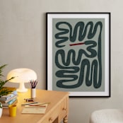 "Squiggly Snake" - Art Print in Cactus by Jenna Holcomb - In a Room