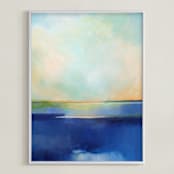"Blue Waterfall" - Art Print in Blue Waterfall by AlisonJerry - Framed
