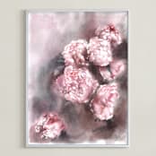 "Wild with Joy" - Art Print in rosy pink by XL - Framed