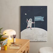 "Love You to The Moon" - Personalized Art Print in Space by Teju Reval - In a Room