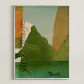 "Aqua Hills I" - Art Print in Jade by Morgan Kendall - Framed