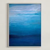 "fresh water - portrait" - Art Print in Teal blue by Teodora Guererra - Framed