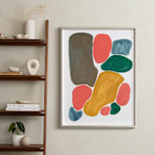 "Plaisir de vivre" - Art Print in Coral Pink by Zhanet Rosenova - In a Room