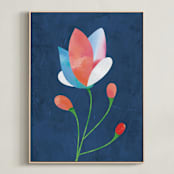"Fleur Buds" - Art Print in Rose Red by sue prue - Framed Canvas