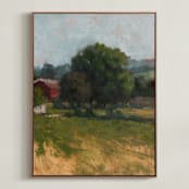 "Summer Field 1" - Art Print in Crimson by Wendy Keller - Framed Canvas