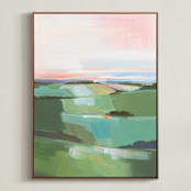 "Fields to Climb 1" - Art Print in Field Green by AlisonJerry - Framed Canvas