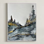 "Blue Forest" - Art Print in Gilded by Katy Abraham - Framed Canvas