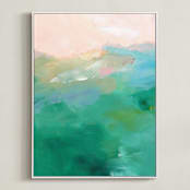 "Whispers Of The Sun" - Art Print in Emerald Sun by AlisonJerry - Framed Canvas