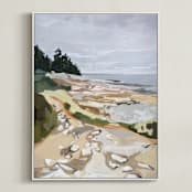 "Schoodic I" - Art Print in Grey by Jess Franks - Framed Canvas