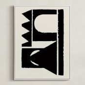 "Paper collage" - Art Print in Blackish by Stefania Copertini - Framed Canvas