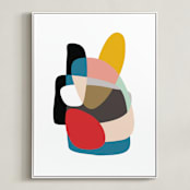 "Up Down and Back Around" - Art Print in Cerulean by Christina Flowers - Framed Canvas