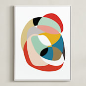 "Home" - Art Print in Cerulean by Christina Flowers - Framed Canvas