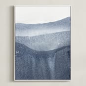"Sacred Beginning No. 2" - Art Print in Indigo by Julia Contacessi - Framed Canvas