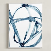 "Indigo Plant Cell" - Art Print in Indigo Blue by Mary Gaspar - Framed Canvas