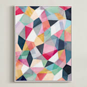 "Kaleidoscope No.1" - Art Print in Cerise by Hooray Creative - Framed Canvas