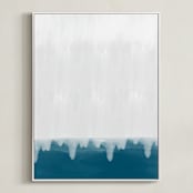 "Rain Storm I" - Art Print in Emerald Green by Deb Presutto - Framed Canvas