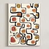 "Plainful" - Art Print in papaya by Bethania Lima - Framed Canvas