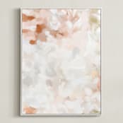"Whispered 2" - Art Print in coral by Melanie Severin - Framed Canvas