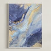 "Olympia Rises" - Art Print in Indigo by Julia Contacessi - Framed Canvas