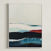 "The Chiton" - Art Print in Greenish Blue by Caryn Owen - Framed Canvas